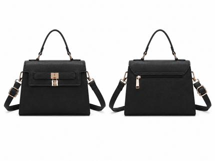 Katalin Luxe Handtas met Slotdetail & Schouderriem