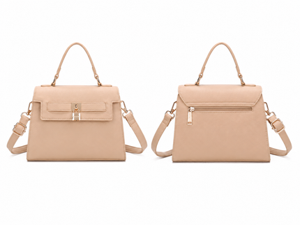 Katalin Luxe Handtas met Slotdetail & Schouderriem